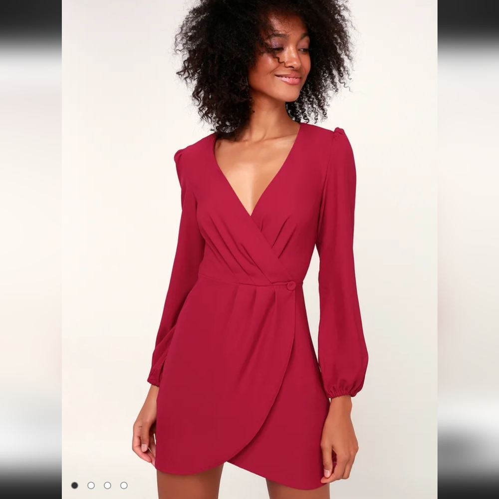 Fifth Label Raspberry wrap mini dress